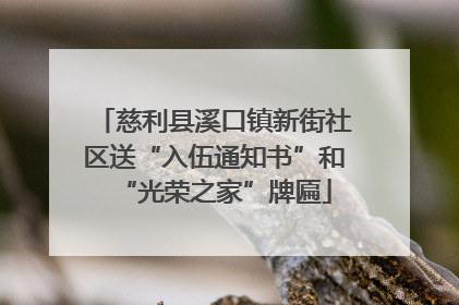 慈利县溪口镇新街社区送“入伍通知书”和“光荣之家”牌匾