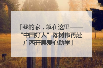 我的家，就在这里——“中国好人”陈树伟再赴广西开展爱心助学