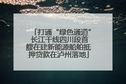 打通“绿色通道” 长江干线四川段首艘在建新能源船舶抵押贷款在泸州落地
