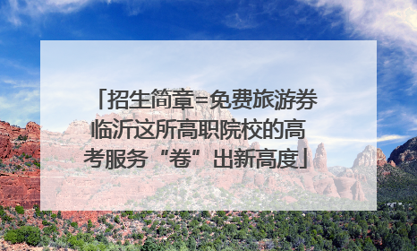 招生简章=免费旅游券 临沂这所高职院校的高考服务“卷”出新高度