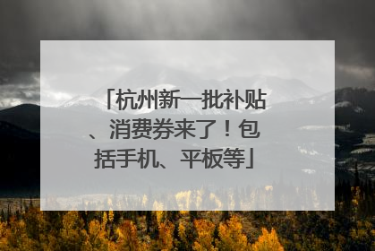 杭州新一批补贴、消费券来了！包括手机、平板等