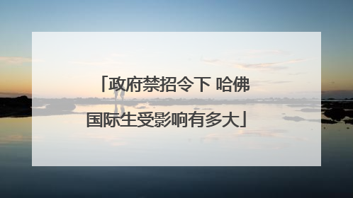 政府禁招令下 哈佛国际生受影响有多大
