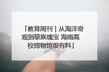 教育周刊｜从海洋奇观到黎族瑰宝 海南高校博物馆很有料