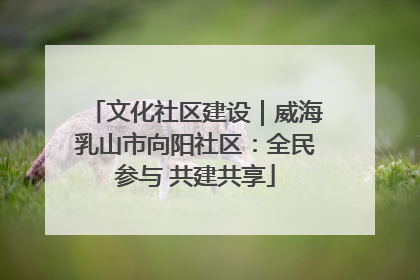 文化社区建设｜威海乳山市向阳社区：全民参与 共建共享