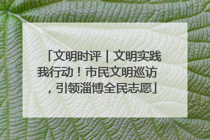 文明时评｜文明实践我行动！市民文明巡访，引领淄博全民志愿