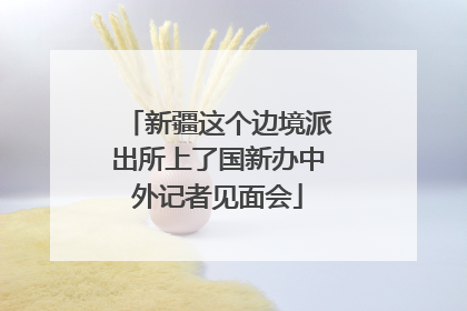 新疆这个边境派出所上了国新办中外记者见面会