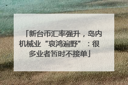 新台币汇率强升，岛内机械业“哀鸿遍野”：很多业者暂时不接单