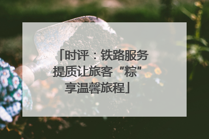 时评：铁路服务提质让旅客“粽”享温馨旅程