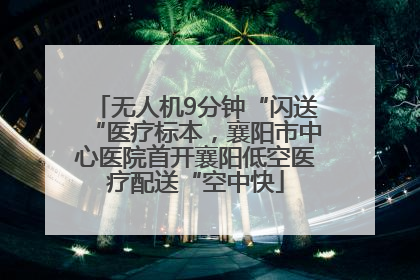 无人机9分钟“闪送“医疗标本，襄阳市中心医院首开襄阳低空医疗配送“空中快