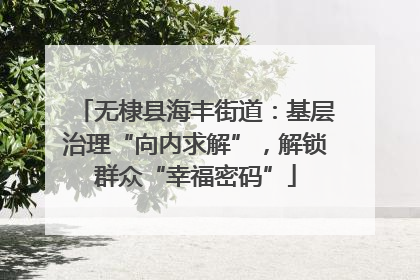 无棣县海丰街道：基层治理“向内求解”，解锁群众“幸福密码”