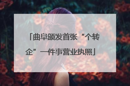 曲阜颁发首张“个转企”一件事营业执照