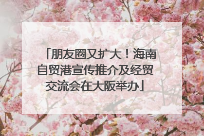 朋友圈又扩大！海南自贸港宣传推介及经贸交流会在大阪举办