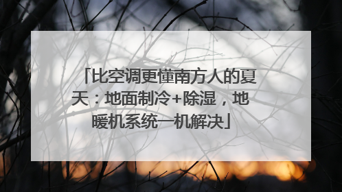 比空调更懂南方人的夏天：地面制冷+除湿，地暖机系统一机解决