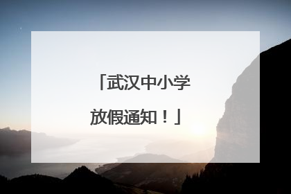 武汉中小学放假通知！