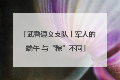 武警遵义支队︱军人的端午 与“粽”不同