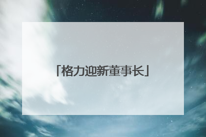 格力迎新董事长