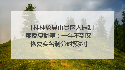 桂林象鼻山景区入园制度反复调整：一年不到又恢复实名制分时预约