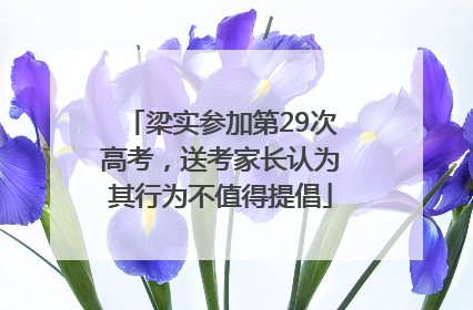梁实参加第29次高考，送考家长认为其行为不值得提倡