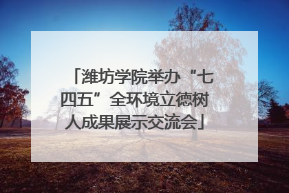 潍坊学院举办“七四五”全环境立德树人成果展示交流会