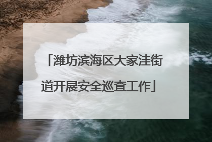 潍坊滨海区大家洼街道开展安全巡查工作