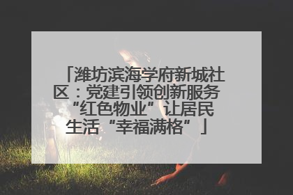 潍坊滨海学府新城社区：党建引领创新服务 “红色物业”让居民生活“幸福满格”