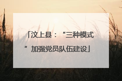 汶上县：“三种模式”加强党员队伍建设