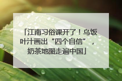 江南习俗课开了！乌饭叶汁画出“四个自信”，奶茶地图走遍中国
