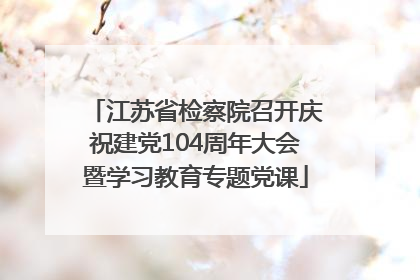 江苏省检察院召开庆祝建党104周年大会暨学习教育专题党课