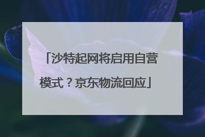 沙特起网将启用自营模式？京东物流回应