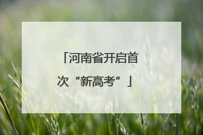 河南省开启首次“新高考”