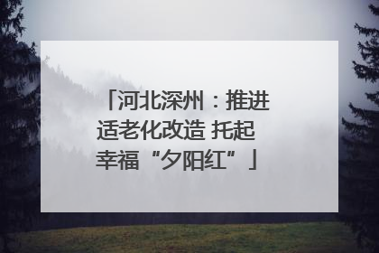 河北深州：推进适老化改造 托起幸福“夕阳红”