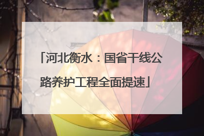 河北衡水：国省干线公路养护工程全面提速