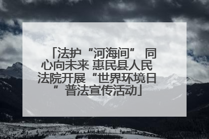 法护“河海间” 同心向未来 惠民县人民法院开展“世界环境日”普法宣传活动