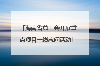 海南省总工会开展重点项目一线慰问活动