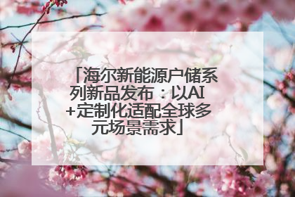 海尔新能源户储系列新品发布：以AI+定制化适配全球多元场景需求