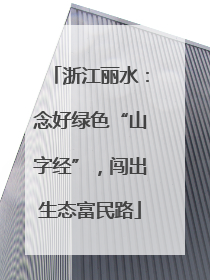 浙江丽水：念好绿色“山字经”，闯出生态富民路
