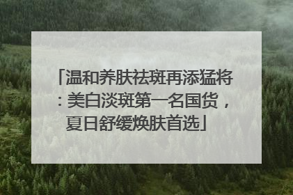 温和养肤祛斑再添猛将：美白淡斑第一名国货，夏日舒缓焕肤首选