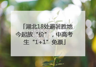 湖北18处避暑胜地今起放“价”，中高考生“1+1”免票