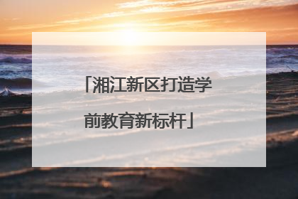 湘江新区打造学前教育新标杆