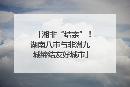 湘非“结亲”！湖南八市与非洲九城缔结友好城市