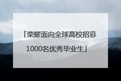 荣耀面向全球高校招募1000名优秀毕业生