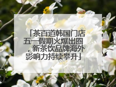 茶百道韩国门店五一假期火爆出圈，新茶饮品牌海外影响力持续攀升