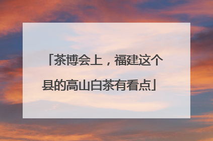 茶博会上，福建这个县的高山白茶有看点