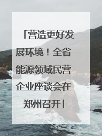 营造更好发展环境！全省能源领域民营企业座谈会在郑州召开