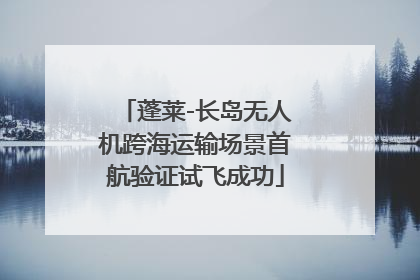 蓬莱-长岛无人机跨海运输场景首航验证试飞成功