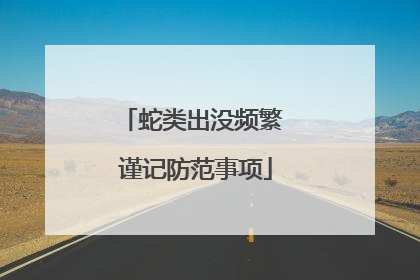 蛇类出没频繁 谨记防范事项