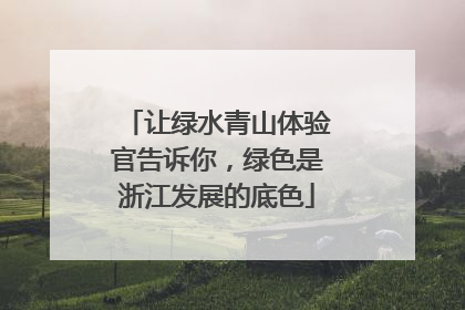 让绿水青山体验官告诉你，绿色是浙江发展的底色