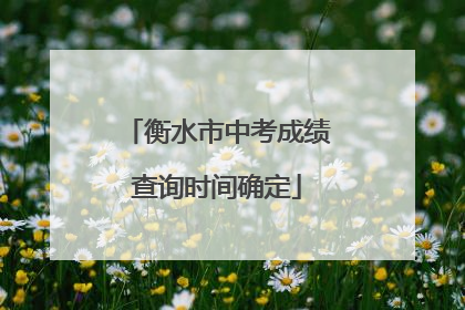 衡水市中考成绩查询时间确定