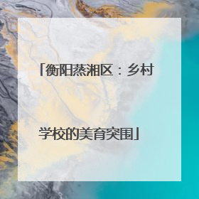 衡阳蒸湘区：乡村学校的美育突围