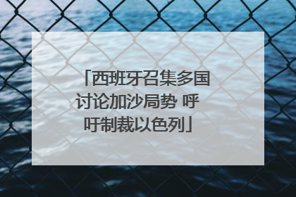 西班牙召集多国讨论加沙局势 呼吁制裁以色列